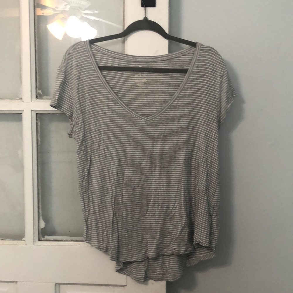 Gray striped t-shirt